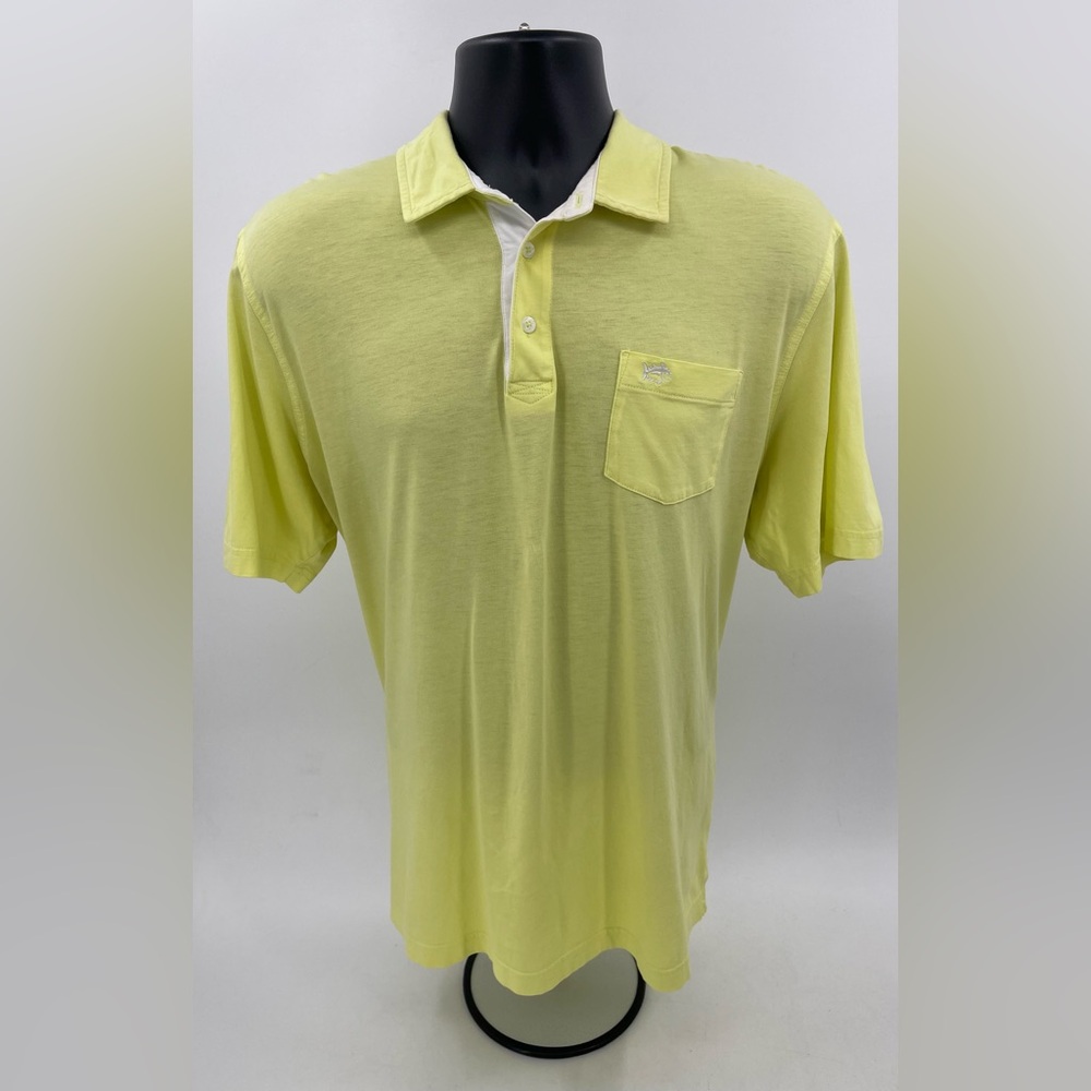 Southern Tide Skipjack Polo Shirt Pocket Pima Cotton Classic Fit Yellow Men’s XL